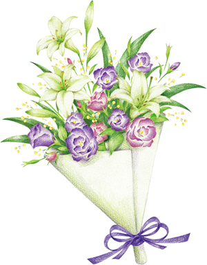 表彰用の花束のイメージイラスト