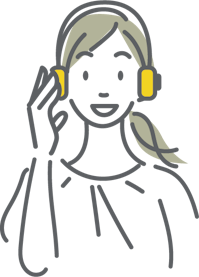 ラジオを聴く人のイメージイラスト