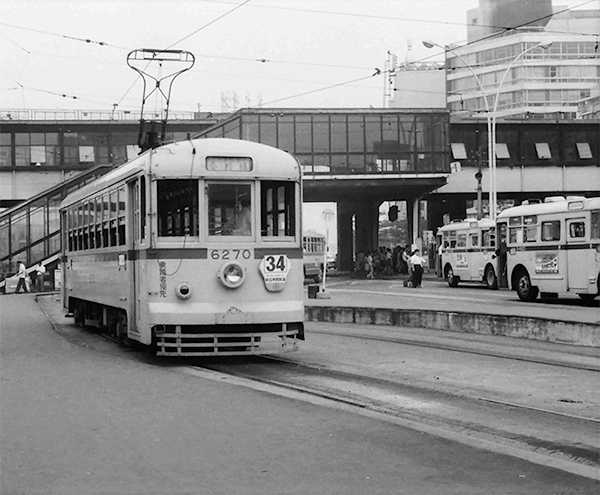 昭和44年の渋谷駅前停留場