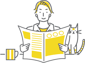 広報誌を読む人のイメージイラスト