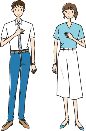 クールビズ職員のイラスト