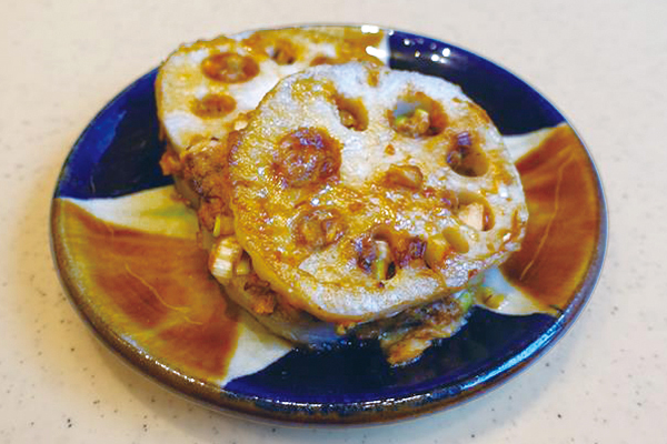 最優秀賞を受賞したれんこんのサバはさみ焼き