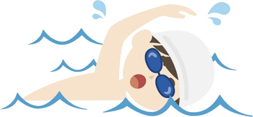 クロールをする人のイラスト
