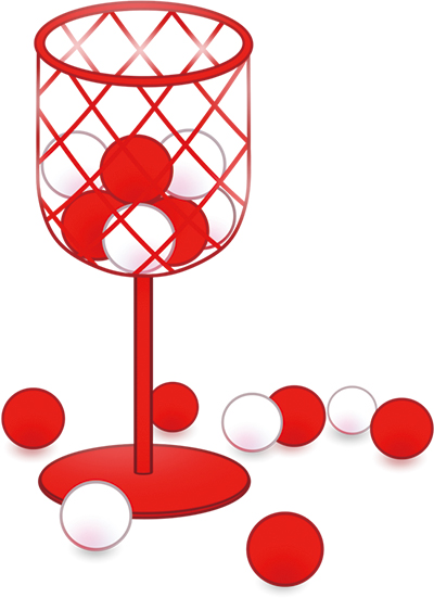 玉入れの玉とかごのイラスト