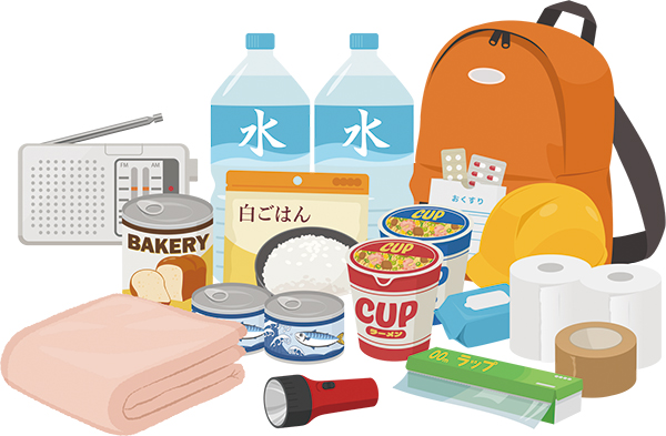 防災グッズのイラスト