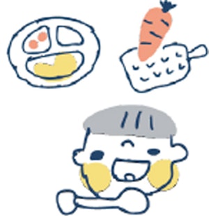 乳幼児と食べ物 イラスト