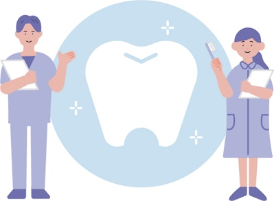 歯科医師と健康な歯のイメージイラスト