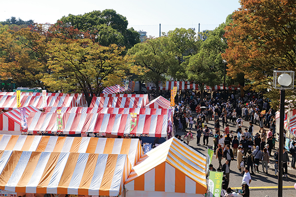 イベント当日テントが並んでいる様子