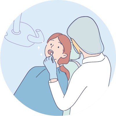 歯医者さんから検診を受ける人のイラスト