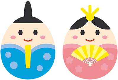 おだいりさまとおひなさまのイメージイラスト
