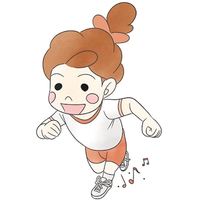 かけっこをする子どものイラスト