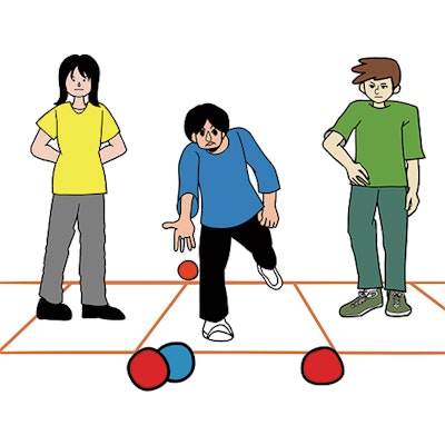 ボッチャをプレイする人のイラスト