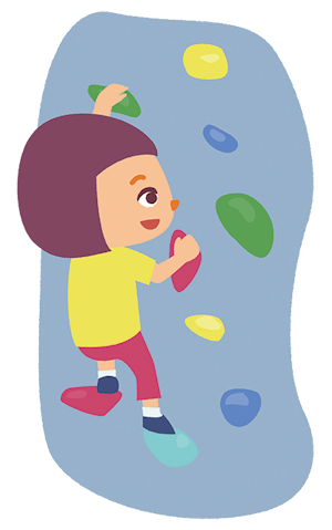 ボルダリングをしている人のイラスト