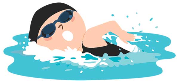 水泳をしているイラスト