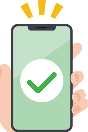 スマホを持つ左手のイラスト