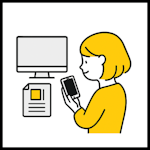 商品情報・お客様情報をスマートフォンで入力する場面