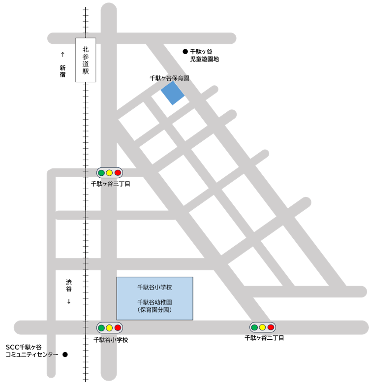 千駄谷なかよし園周辺の地図
