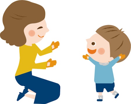 子どもと遊ぶ親のイメージイラスト