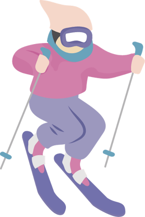 スキーをする人のイラスト