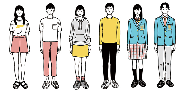 思春期の男女のイメージイラスト