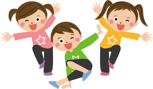 ダンスを楽しむ子どもたちのイラスト