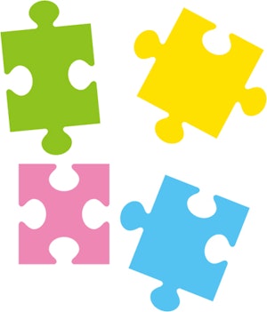 カラフルなパズルのピースのイラスト