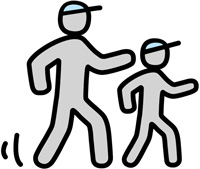 運動をする2人 イラスト