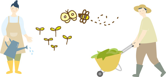 農作業をする人 イラスト