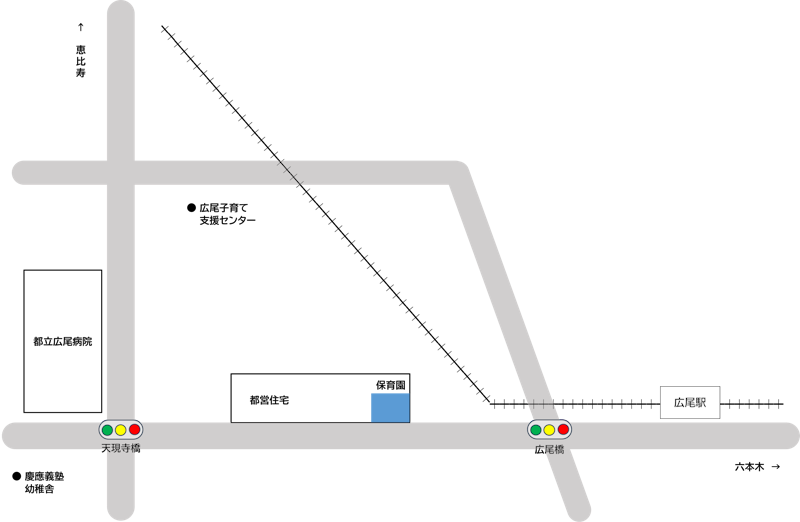 広尾保育園周辺の地図