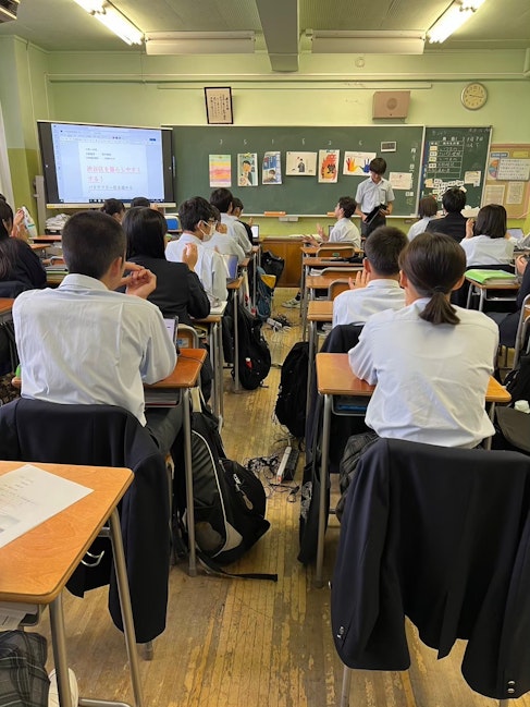 代々木中学校の授業風景