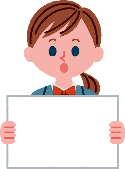 原稿を掲げてスピーチをする子どものイメージイラスト