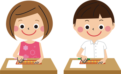 そろばんをはじく子どものイラスト