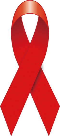 シンボルマークのレッドリボンのイラスト