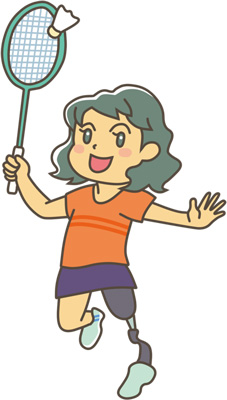 パラバトミントン選手 イラスト