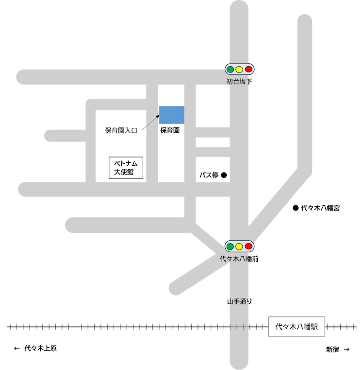元代々木保育園周辺の地図