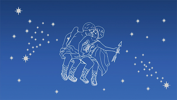 ふたご座流星群のイメージイラスト