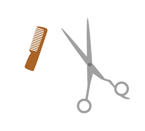 ハサミとくしのイラスト