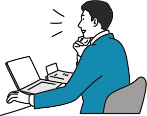 行政書士が電話でサポートをしているイメージイラスト