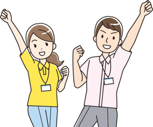 半袖の男女イラスト