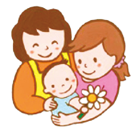 サポート会員と保護者と子ども イラスト