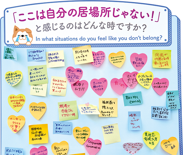 参加者が書き込んだ付箋があつまったボードのイメージ