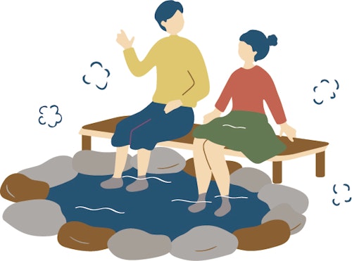 足湯のイラスト