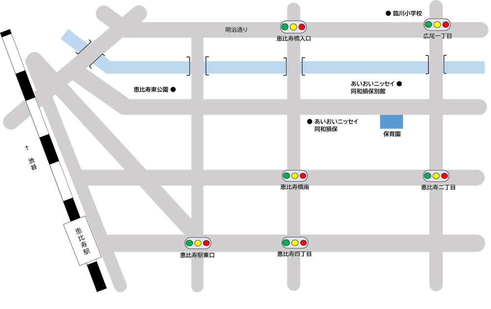 新橋保育園周辺の地図の画像