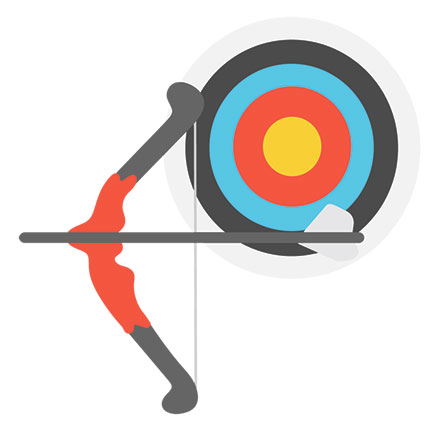 アーチェリーと的のイラスト
