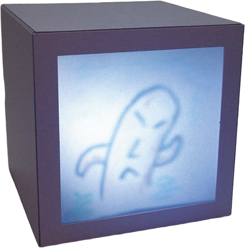 小箱に影絵が投影されている様子