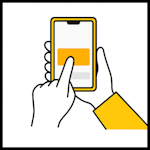 スマートフォンで商品のカテゴリを選ぶ場面