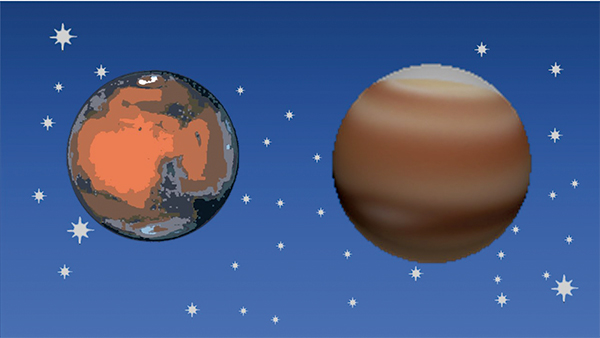 火星と木星のイメージイラスト