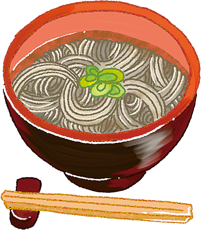 年越しそばのイラスト