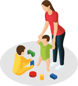 子どもと遊んでいる人のイメージイラスト