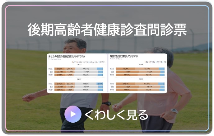 後期高齢者健康診査問診票の詳細 Microsoft Power BI が開きます。